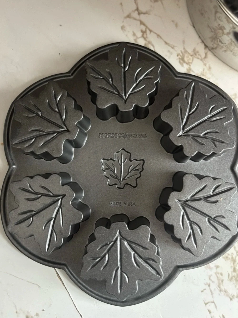 Nordic Ware Black Leaf-Shaped Muffin Pan